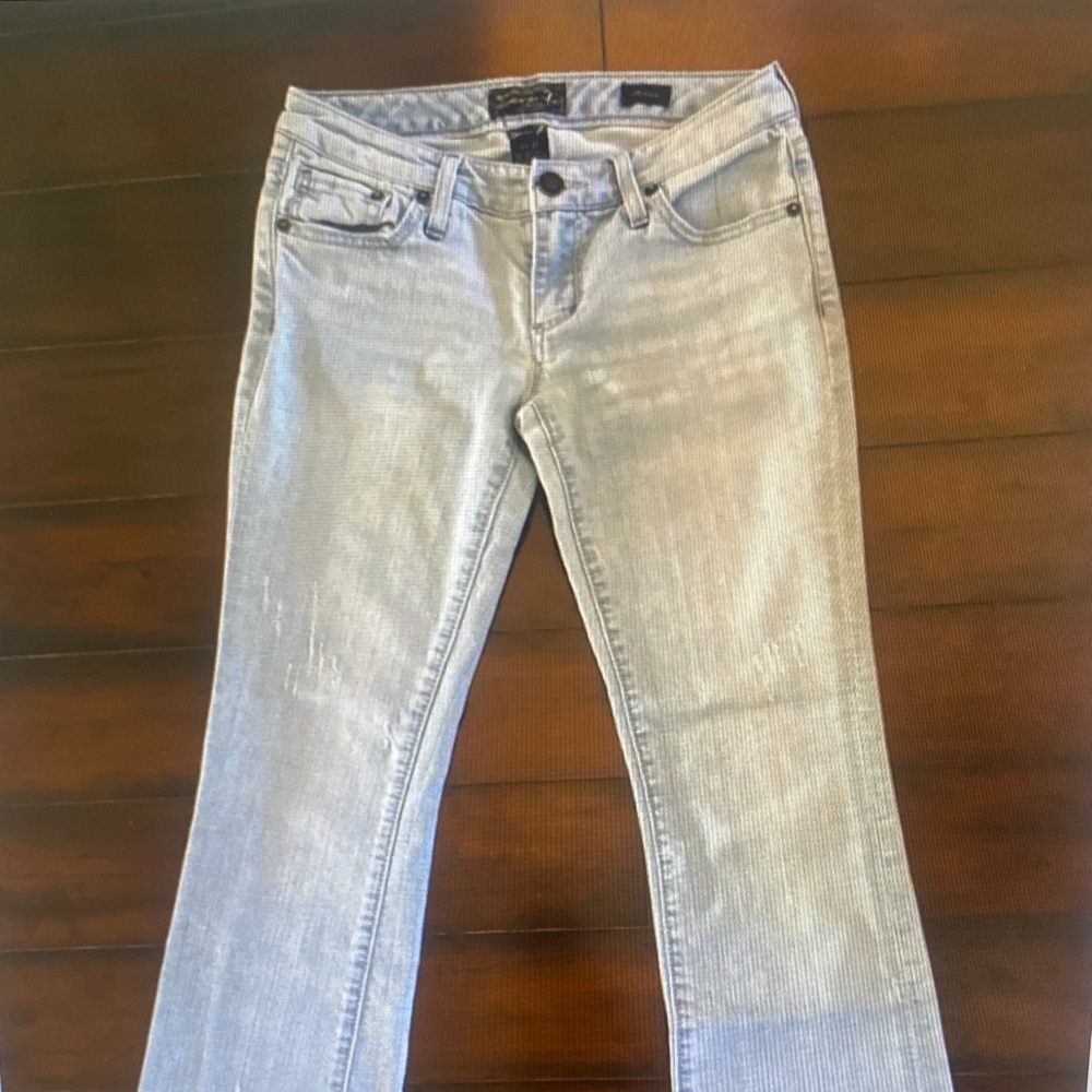 7 For All Mankind Light Gray Flare Jeans